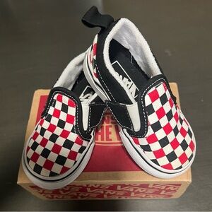 Vans Red and Black Checkerboard Baby Shoes